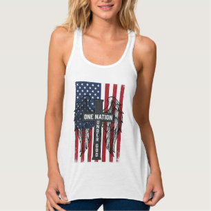 En nation under Gud Patriotiskt kors vingar skjort Linne Med Racerback