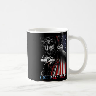 En nation under Gud Trump 2024 Guds amerikanska Fl Kaffemugg