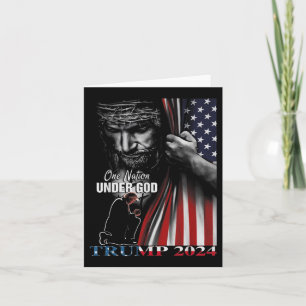 En nation under Gud Trump 2024 Guds amerikanska Fl Kort
