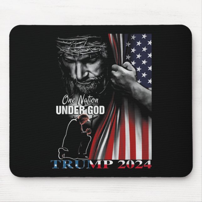 En nation under Gud Trump 2024 Guds amerikanska Fl Musmatta (Framsidan)