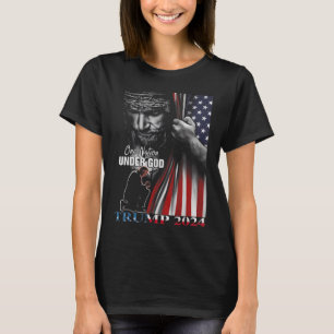 En nation under Gud Trump 2024 Guds amerikanska Fl T Shirt