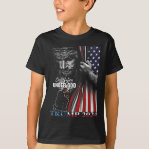 En nation under Gud Trump 2024 Guds amerikanska Fl T Shirt