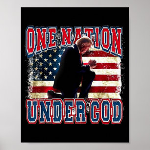 En nation under Gud Trump Be Jesus Usa Flagga Dis Poster