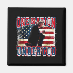 En nation under Gud Trump Be Jesus Usa Flagga Dist Magnet