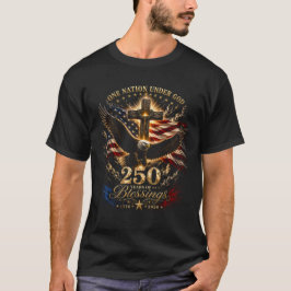 En nation under Gud USA Flagga Kors Örn T Shirt