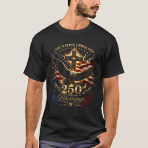 En nation under Gud USA Flagga Kors Örn T Shirt