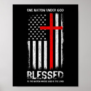 En nation under Gud USA Patriot Veteran Poster