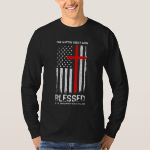 En nation under Gud USA Patriot Veteran T Shirt