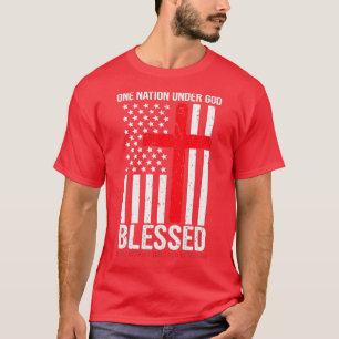 En nation under Gud välsigne Patriotic American Fl T Shirt