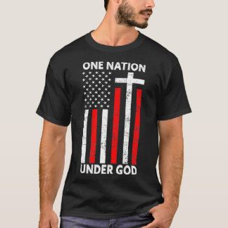 En nation under Guds amerikanska Faith USA Funny 4 T Shirt