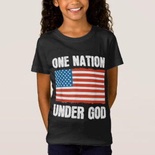 En nation under Guds amerikanska Flagga Patriotic T Shirt
