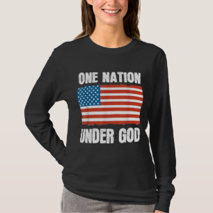 En nation under Guds amerikanska Flagga Patriotic T Shirt