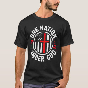 En nation under Guds amerikanska Flagga Patriotic T Shirt