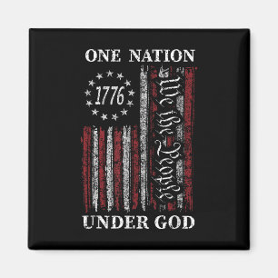 En nation under Guds flagga 4:e juli patriotisk C Magnet