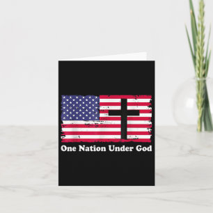 En nation under Guds Flagga 4 juli Patriotic Ch Kort