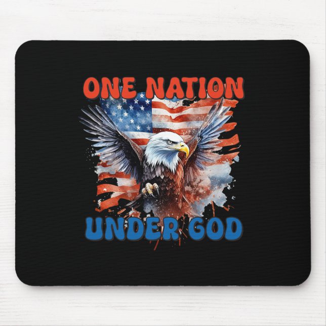 En nation under Guds Flagga 4 juli Patriotic Ch Musmatta (Framsidan)