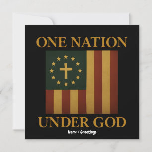 En nation under Guds flagga patriotisk kristen Inbjudningar