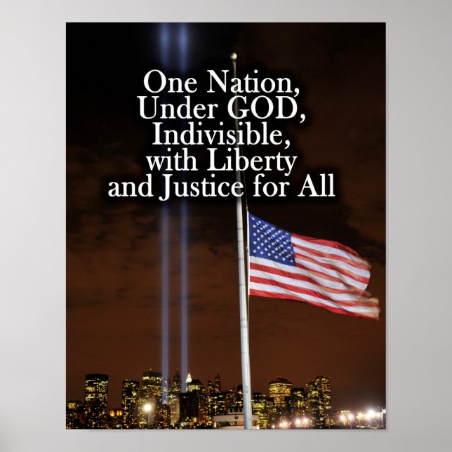 En nation under Guds patriotdag 9/11 patriotisk Poster (Framsidan)
