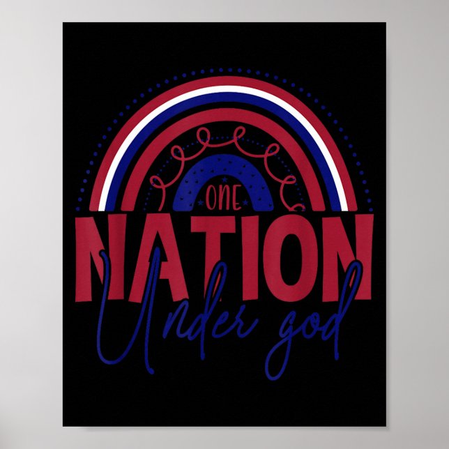 En nation under guds regnbåge patriotiska självstä poster (Framsidan)