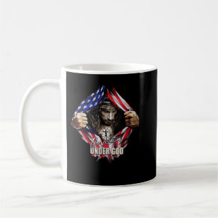En nation under Jesus Art US Flagga Christian M Kaffemugg