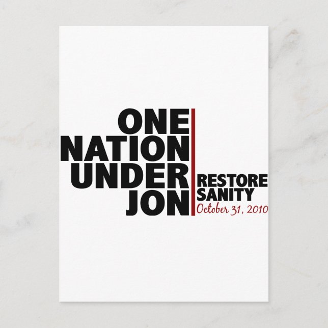 En nation under Jon (återställ sanitet) Vykort (Framsida)