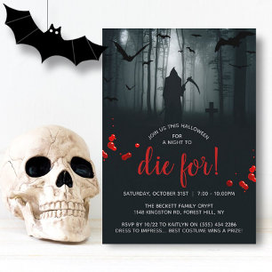 En natt att dö för! Halloween fest Inbjudningar