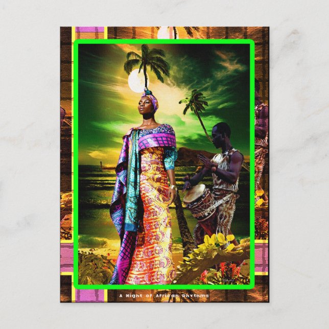 En natt av afrikansk rytm vykort (Framsida)
