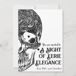 En natt av Eerie Elegance Luxury Halloween Inbjudningar