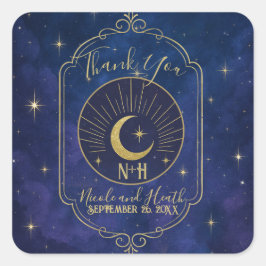 En natt bland stjärnorna Himmelsk himlen Bröllop z Fyrkantigt Klistermärke