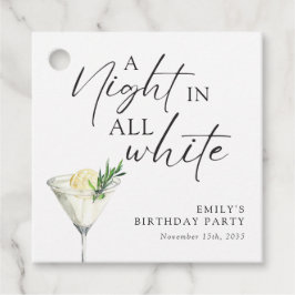 En natt i alla vita födelsedag gåvor etiketter