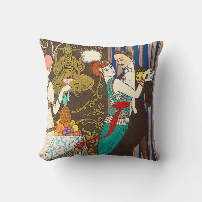 En natt i decadent Paris Art Deco Pillow Kudde (Framsida)