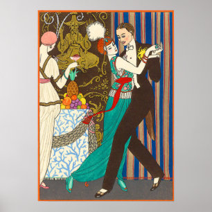 En natt i dekadent Paris art décoaffisch Poster