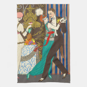En natt i dekadent Paris art décokökshandduk Kökshandduk
