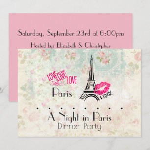 En natt i Paris Dinner Party Inbjudningar