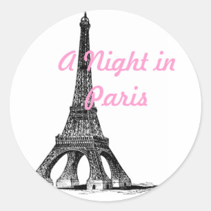En natt i Paris Runt Klistermärke