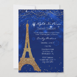 En natt i Paris Sweet sixteen-inbjudan Inbjudningar