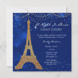 En natt i Paris Sweet sixteen Inbjudningar