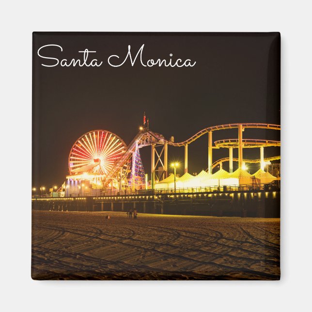 En natt i Santa Monica California Magnet (Framsidan)