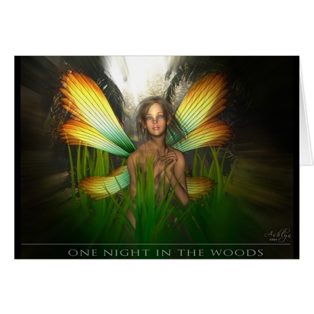 En natt i skogen hälsningskort (Framsidan Horizontal)