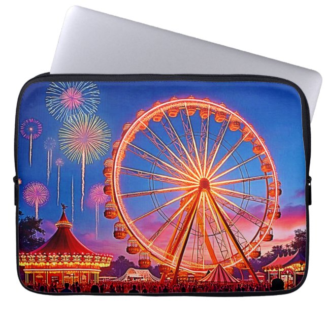 En natt med Festive Ljus Design Laptop Fodral (Framsidan)