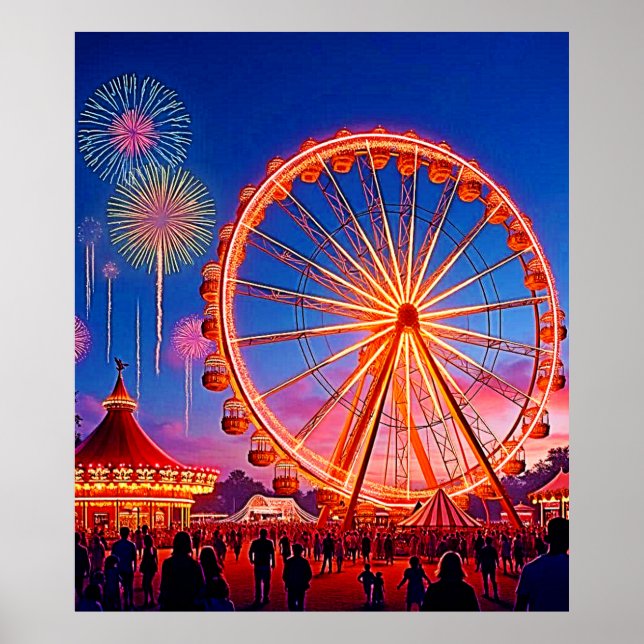 En natt med Festive Ljus Design Poster (Framsidan)