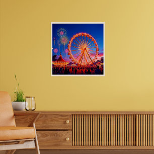 En natt med Festive Ljus Design Poster