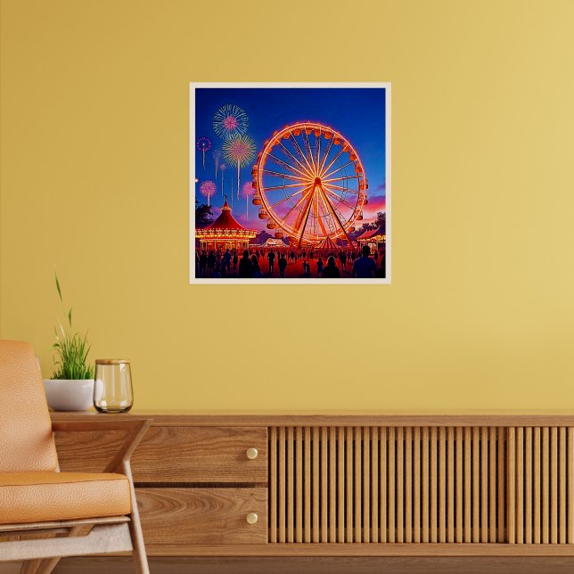 En natt med Festive Ljus Design Poster (Vardagsrum 2)