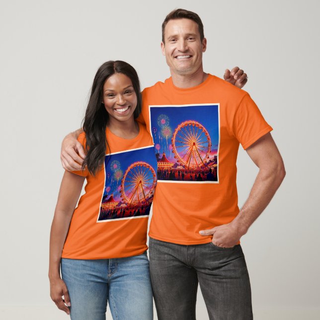 En natt med Festive Ljus Design T Shirt (Unisex)