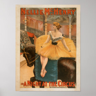 En natt på den sceniska lekaffischen för cirkus poster