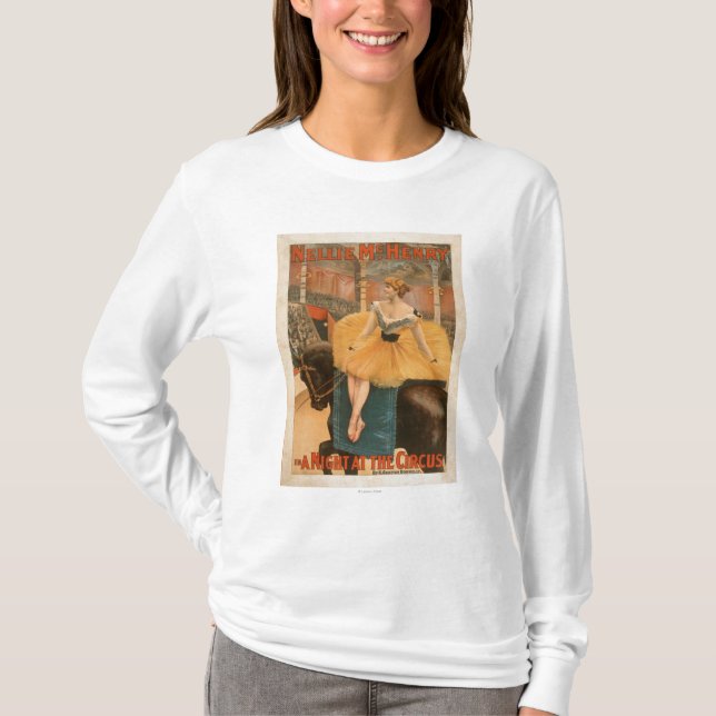 En natt på den sceniska lekaffischen för cirkus t-shirt (Framsida)
