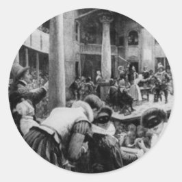 En natt på Globe Stickers Runt Klistermärke