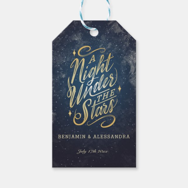 En natt under Stars Gift-Märkrn Presentetikett (Framsidan)