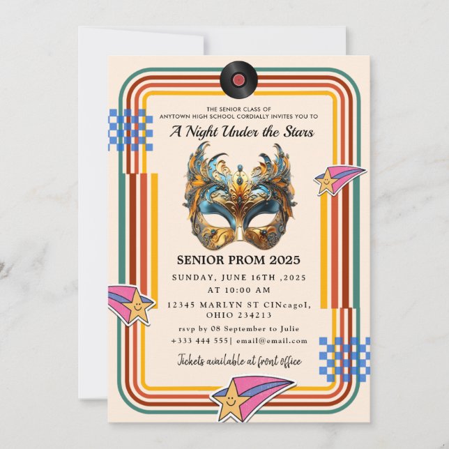 En natt under Stars Prom Inbjudningar (Framsida)