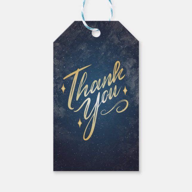 En natt under Stars Tack Gift-Märkrna Presentetikett (Framsidan)